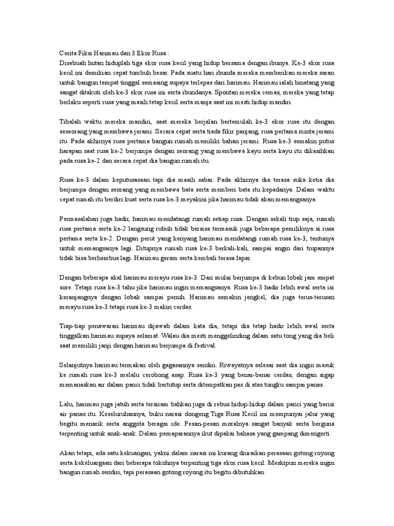 Contoh Cerita Fiksi