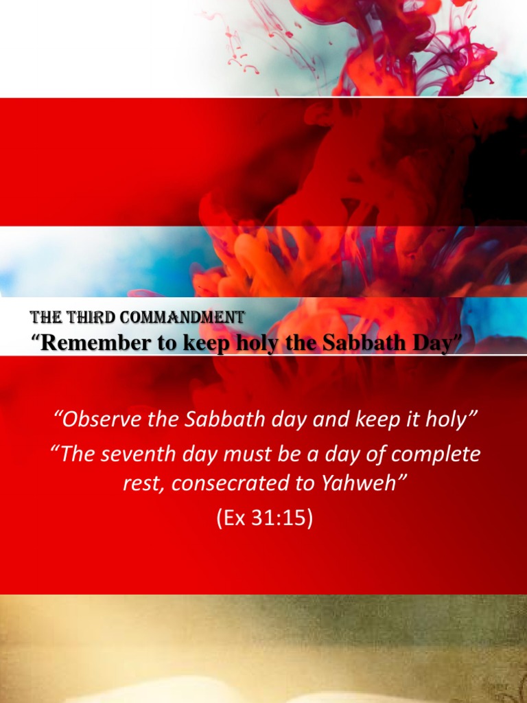 Understanding the 3rd and 4th Commandments | PDF | Sabbath In ...