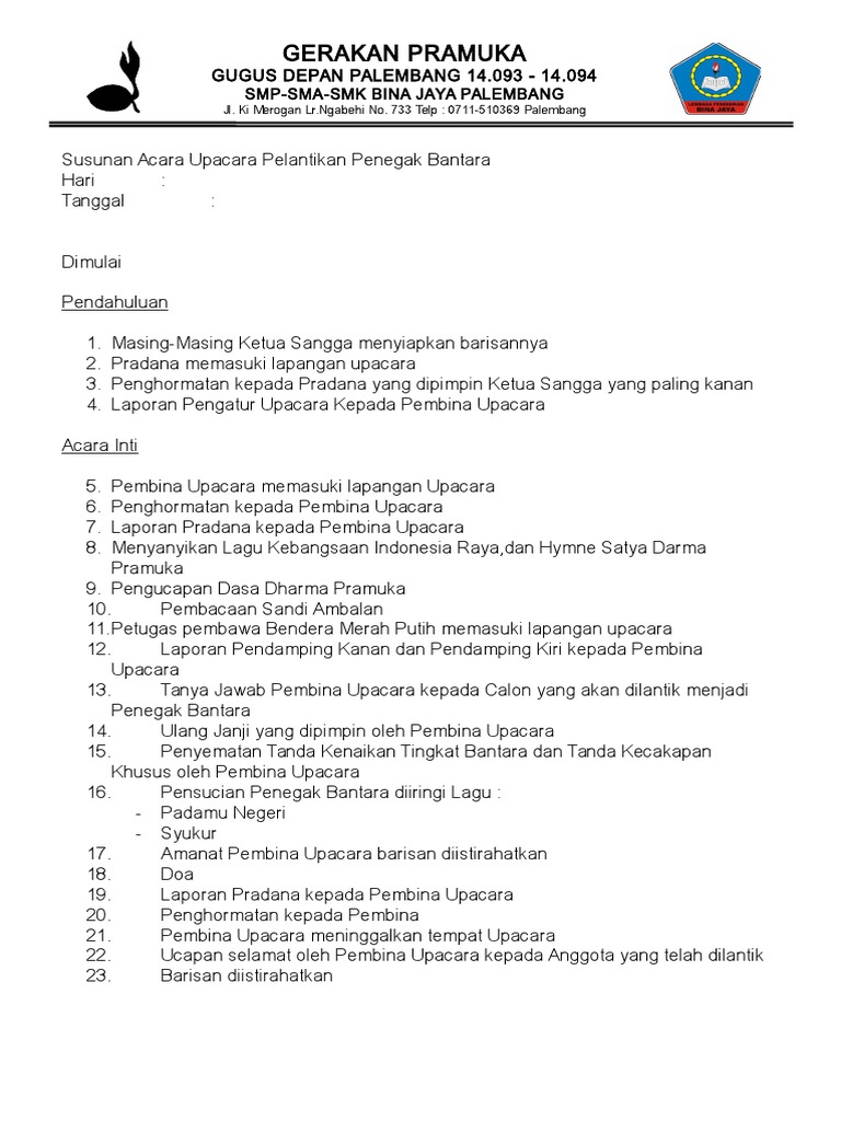 124714080 Susunan Acara Pelantikan Doc