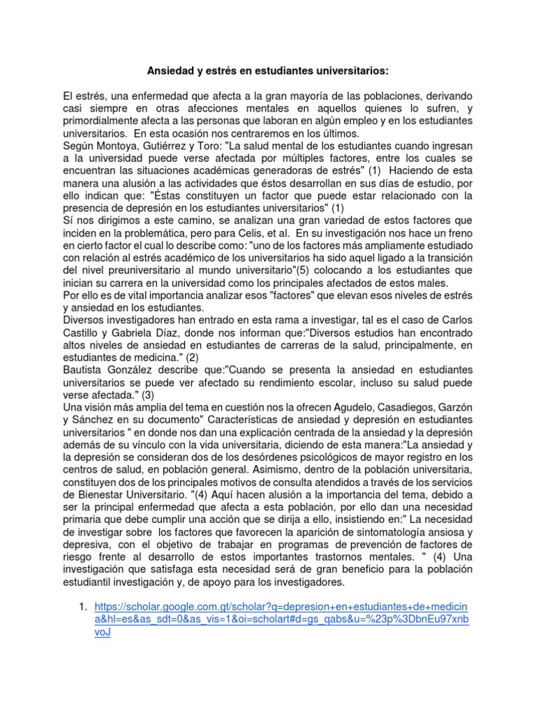 Ansiedad y Estrés en Estudiantes Universitarios | PDF | Depresión ...