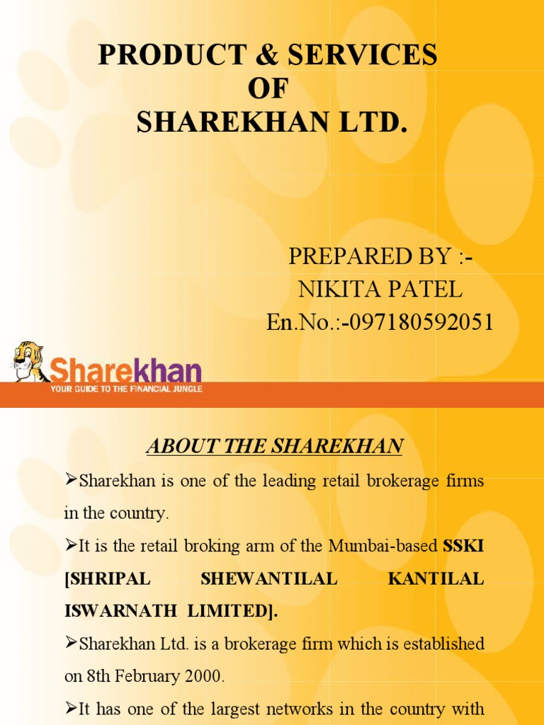 Product & Services OF Sharekhan LTD.: Prepared By:-Nikita Patel en - No ...