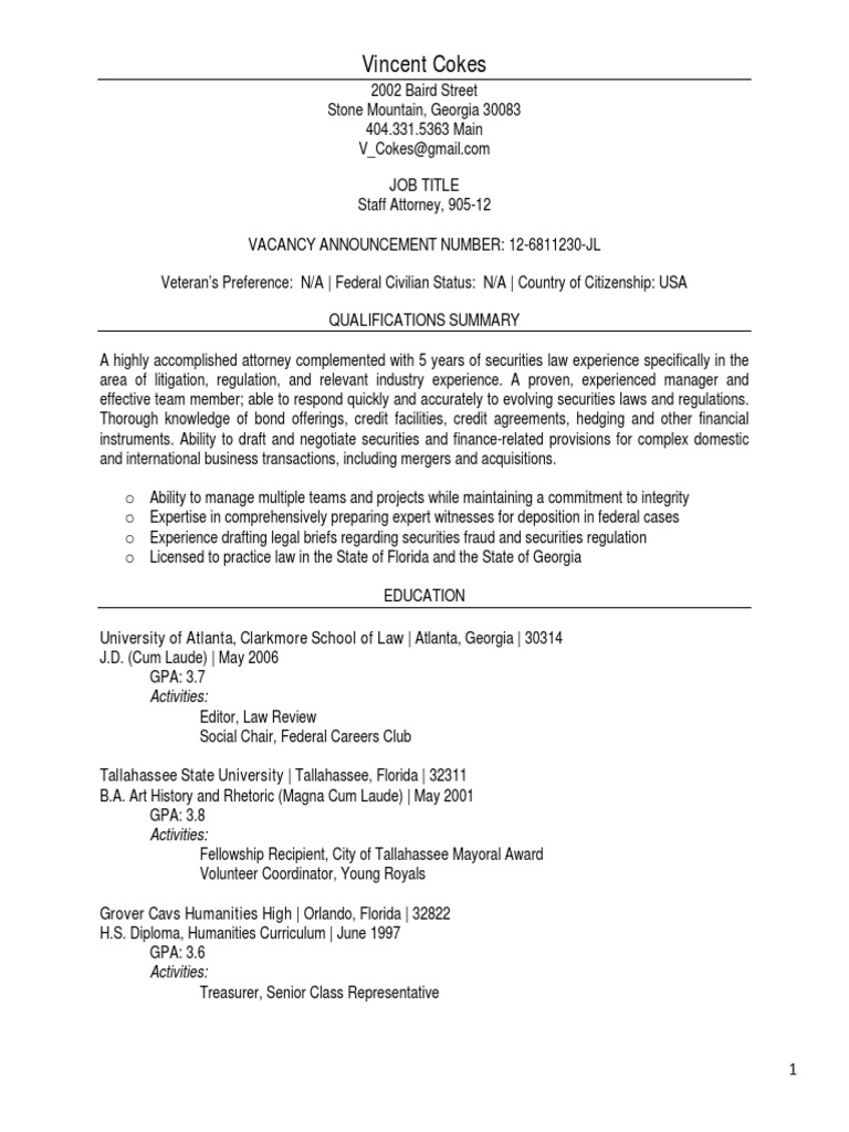 Junior Lawyer Resume PDF Free Download PDF PDF Lawyer Securities