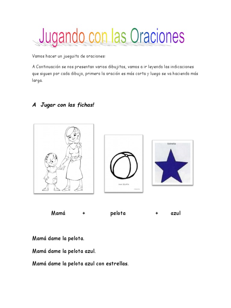 Oraciones con Pelota para Niños | PDF | Artes del Lenguaje y ...