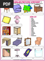 bedroom vocabulary esl matching exercise worksheets for kids pdf home economics consumer goods