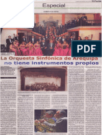 La Orquesta Sinfónica de Arequipa no tiene instrumentos propios