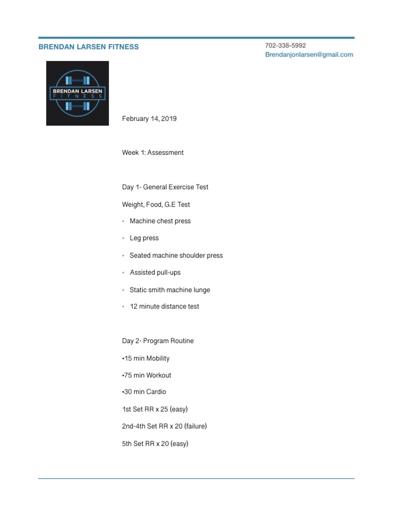 Fitness Assessment and Program Guide | PDF | Self-Improvement | Wellness