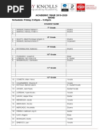 ACADEMIC YEAR 2019-2020 Band Schedule: Friday 2:45pm - 3:45pm