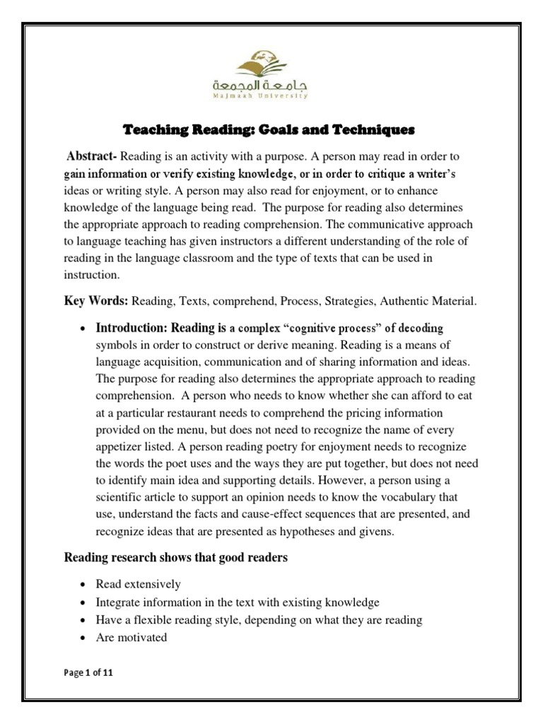 Teaching Reading PDF Reading Comprehension Neuropsychology