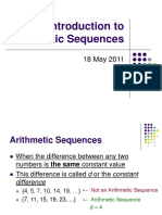Introduction To Arithmetic Sequences