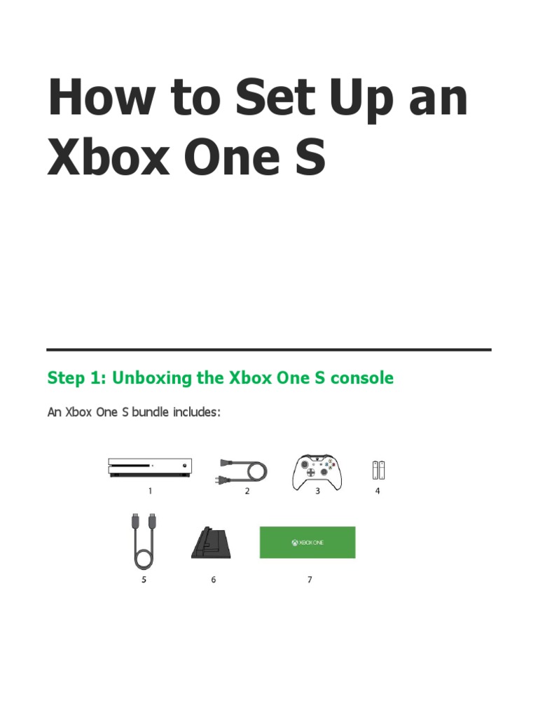 Xbox One S Setup Guide for Beginners | PDF | Xbox | Hdmi