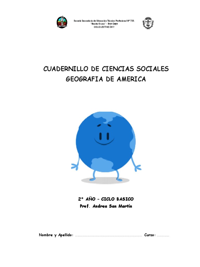 Cuadernillo de Geografía 2° Año Secundaria | PDF | Mapa | Américas