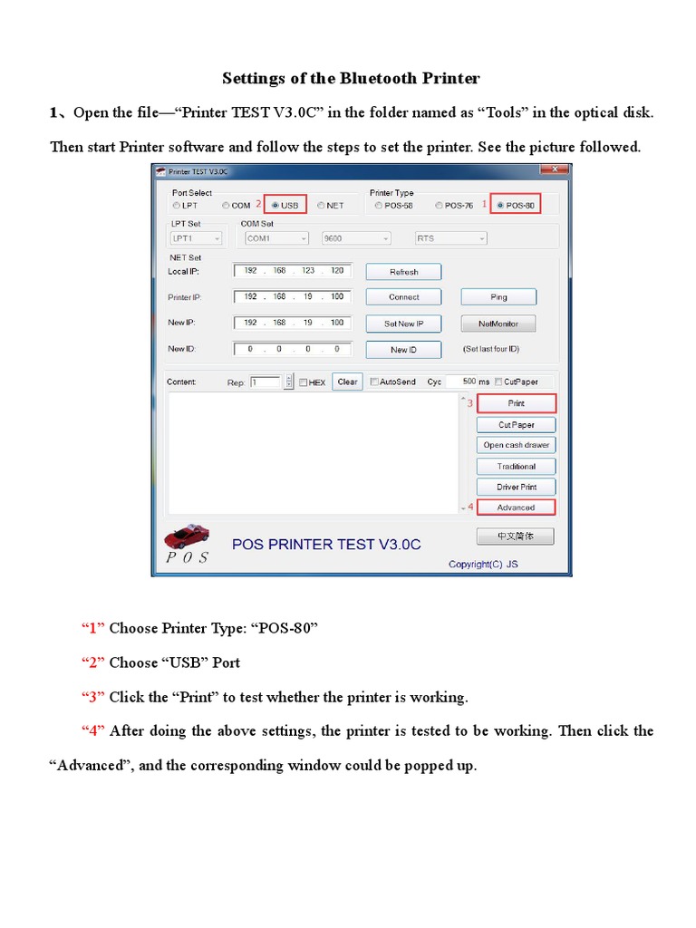 Bluetooth Printer Setup Guide | PDF
