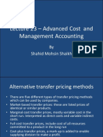 Advanced Cost and Management Accounting Transfer Pricing Methods