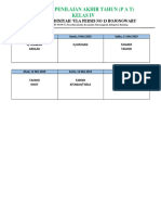 Jadwal Penilaian Akhir Tahun