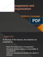 Management and Organization: Midterm Coverage