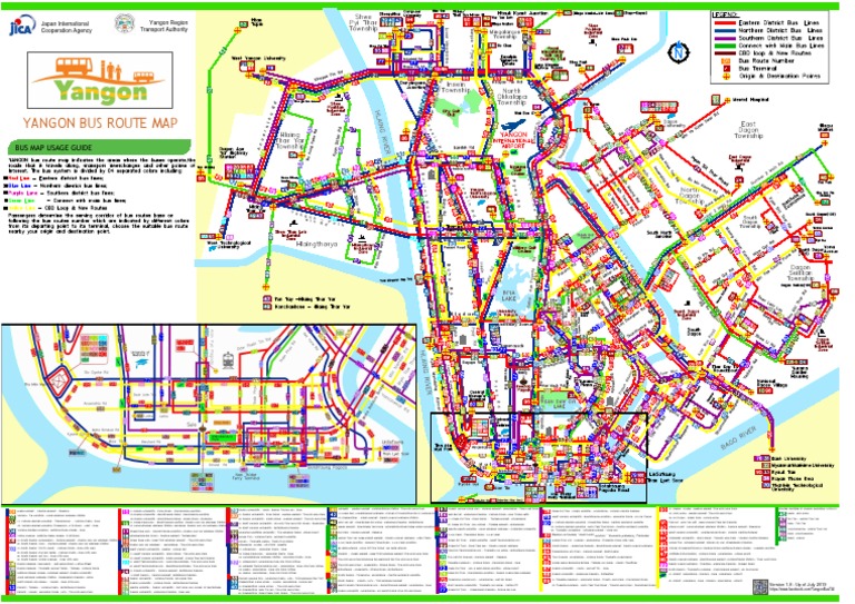 Yangon YBS Bus Route Map Guide | PDF | Myanmar | Politics Of Myanmar