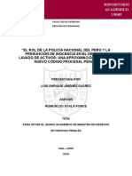 Rol de la PNP y presunción de inocencia en lavado de activos