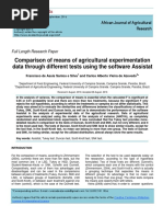 Comparison of Means of Agricultural Experimentation Data Through Different Tests Using The Software Assistat