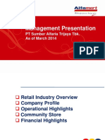 Management Presentation: PT Sumber Alfaria Trijaya Tbk. As of March 2014