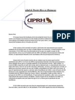 Informe Breve Del CGE-UPRH Sobre Reunión/Conversatorio Con El Presidente de La UPR.