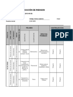 Matriz de Identificación de Riesgos: Peligro Controles Existentes