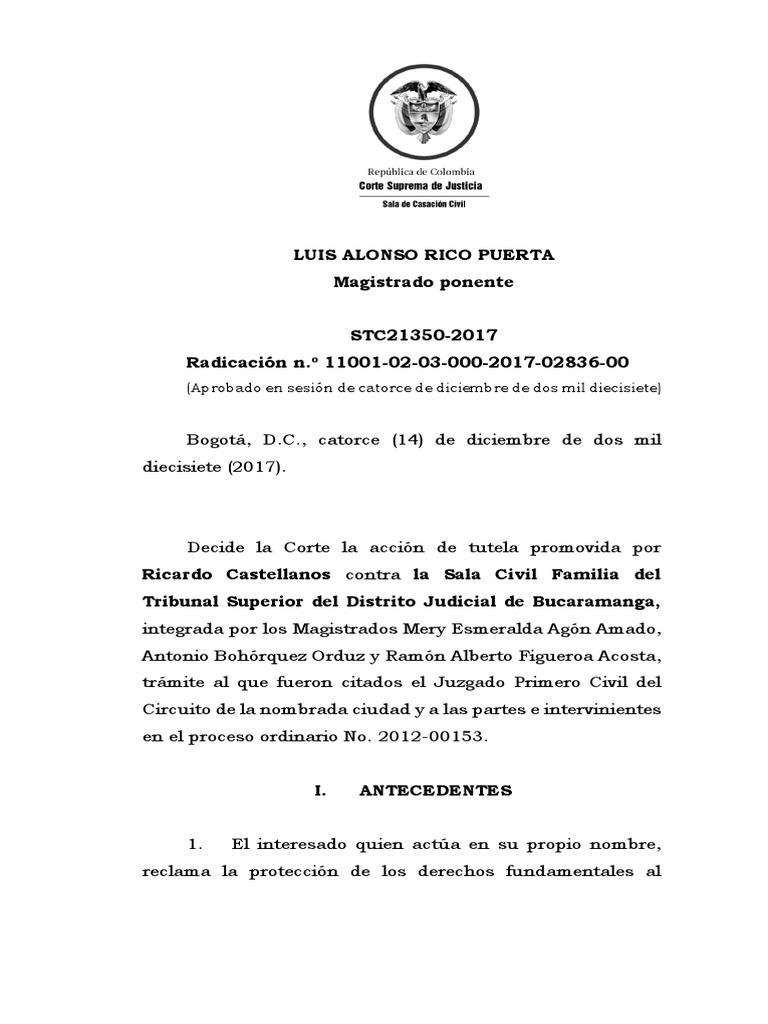 STC21350-2017 Sentencia de Principio Artículo 121 Del CGP | PDF