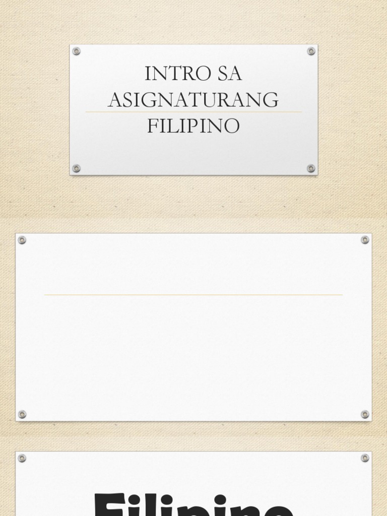 Intro Sa Asignaturang Filipino | PDF