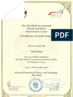 Abu Dhabi OHS Practitioners Course Certificate (6051)