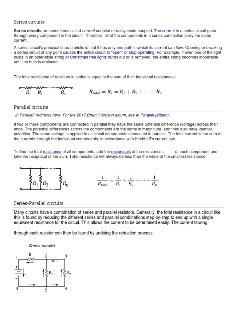 Series and Parallel Circuits | PDF | Series And Parallel Circuits | Physics