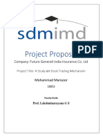 Project Proposal: Company-Future Generali India Insurance Co. LTD On Mohammad Mansoor