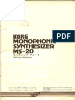 Korg Monophonic Synthesizer MS-20 Manual