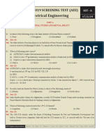 Electrical Engineering: Appsc - 2019 Screening Test (Aee)