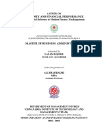 Liquidity and Financial Performance: A Study On With Special Reference To Muthoot Finance, Visakhapatnam