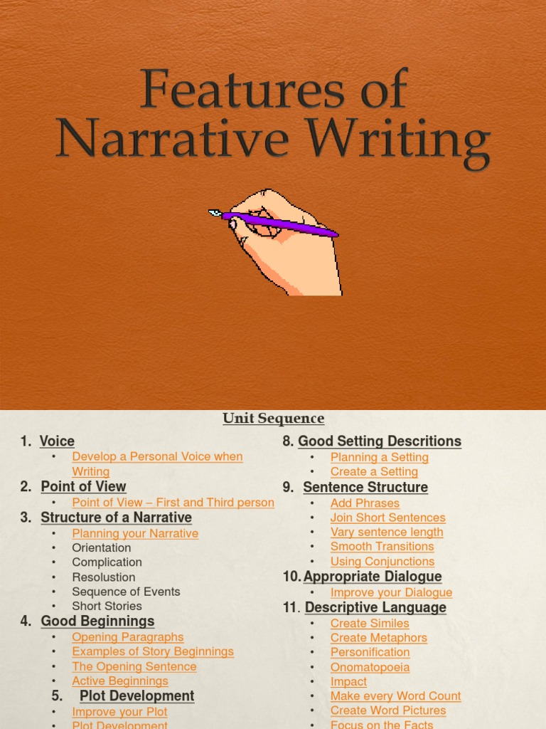 Writing Narratives PDF Narration Narrative
