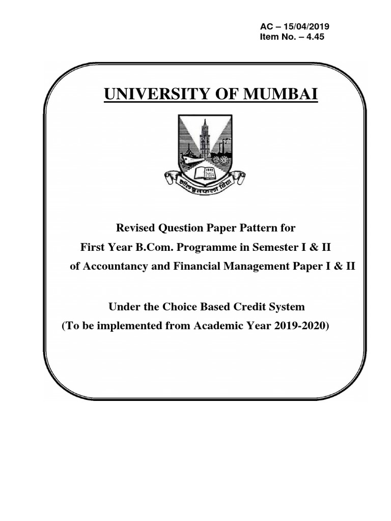 B.Com Sem I & II Exam Pattern 2025 | PDF | Multiple Choice | Cognition