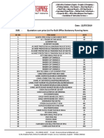 Date: 22/07/2019 SUB.: Quotation Cum Price List For Bulk Office Stationery Running Items