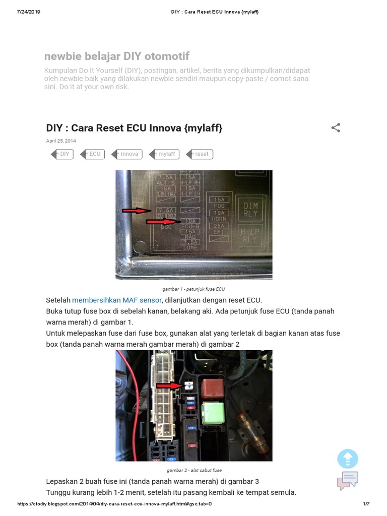 Manfaat Reset ECU Innova: Mengoptimalkan Performa dan Mengatasi Masalah