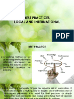 Best Practices Local and International