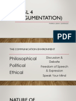 Engl 4 (Argumentation) : Patrick John F. Santiago