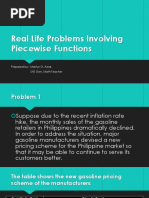 Real Life Problems Involving Piecewise Functions