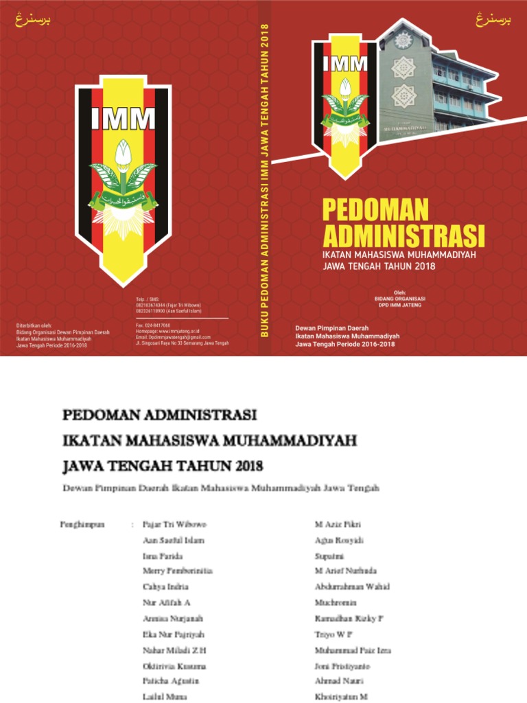 Pedoman Administrasi Imm Jawa Tengah Tahun 2018