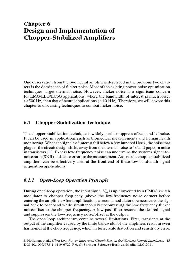 Design and Implementation of Chopper-Stabilized Amplifiers | PDF ...
