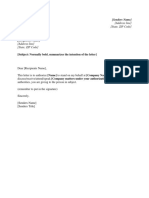 Authorization Letter To Act On Behalf of Someone Format