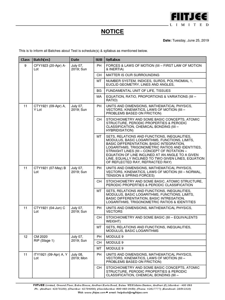 01-07-2019 Fwcat Topic Student | PDF | Line (Geometry) | Force