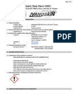 Safety Data Sheet (SDS) : NANOSKIN RAIN PREP Glass Activator & Cleaner