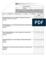 Interview Evaluation Form