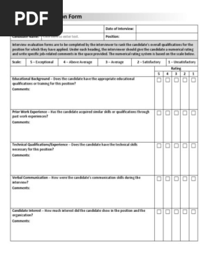 Interview Evaluation Form