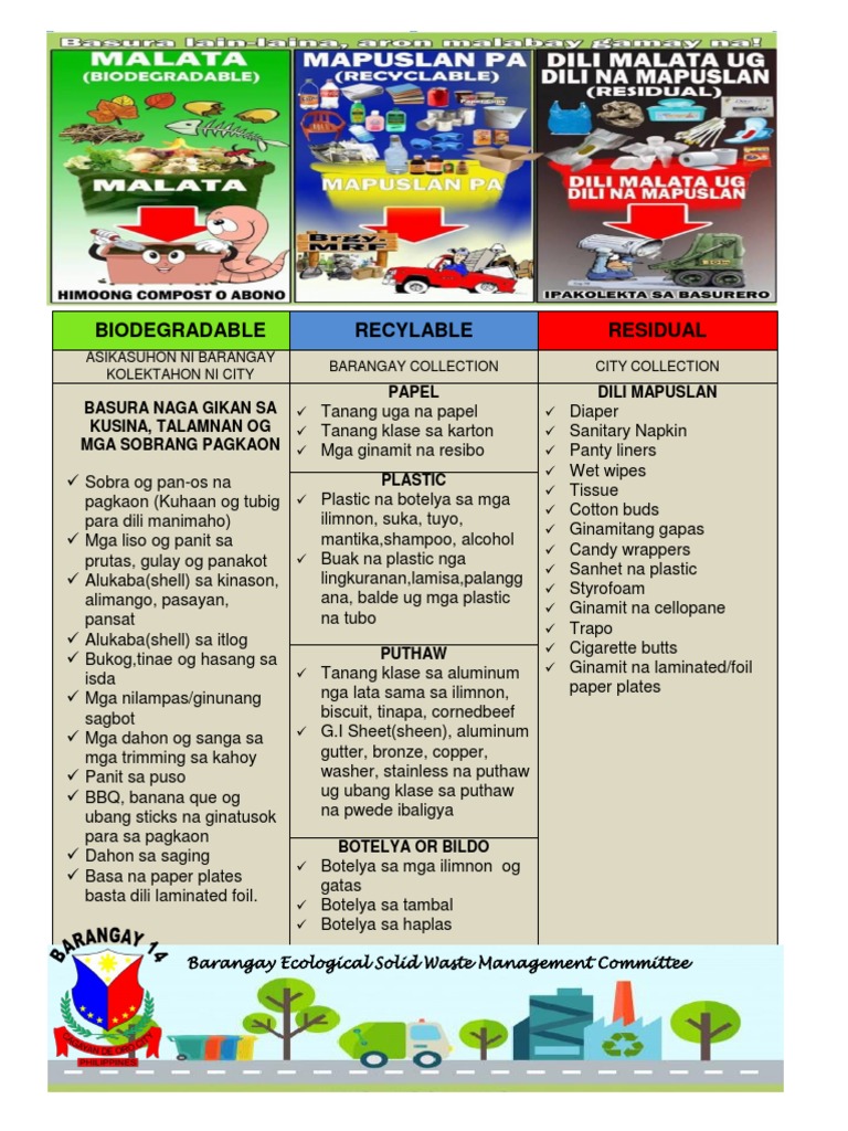 Solid Waste Segration of Barangay 14 | PDF