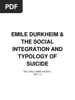 Emile Durkheim and The Social Integration and Typology of Suicide