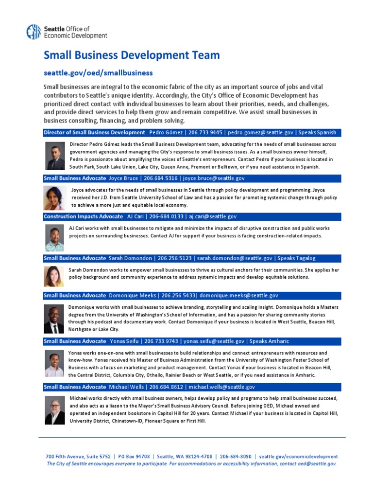 Seattle Small Business Support | PDF | Economic Development | Small ...
